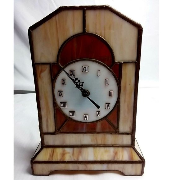 Stained Glass Custom Clock 10"1/2 X 7"1/2 X 3" 3/4